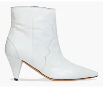Cotopa crinkled-leather ankle boots - White