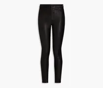 Hoxton crinkled leather skinny pants - Black