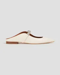 Malone Souliers Bella crystal-embellished leather point-toe flats - White White