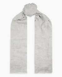 Brunello Cucinelli Metallic linen-blend scarf - Gray Gray