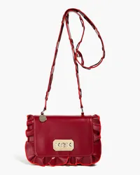 RED Valentino Rock Ruffles leather cross-body bag - Burgundy Burgundy