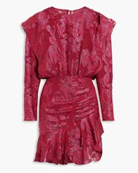 IRO Murai metallic fil coupé silk-blend georgette mini dress - Pink Pink