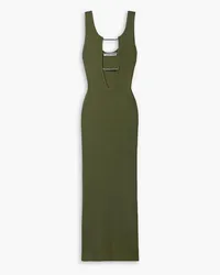 Christopher Esber Crystal-embellished stretch-knit maxi dress - Green Green