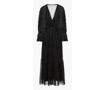 Mawson metallic polka-dot knitted midi dress - Black