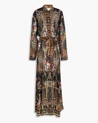 Camilla Embellished printed silk-chiffon maxi dress - Black Black