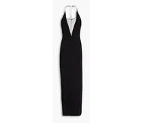 Stella crystal-embellished stretch-knit maxi dress - Black