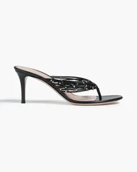 Gianvito Rossi Luxor bead-embellished leather mules - Black Black