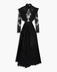 Zimmermann Cutout corded lace and linen and silk-blend gauze maxi dress - Black Black