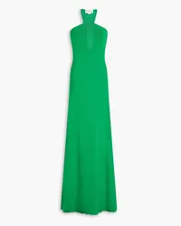 Victoria Beckham Cutout stretch-knit gown - Green Green