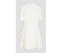 Studded crepe shirt dress - White