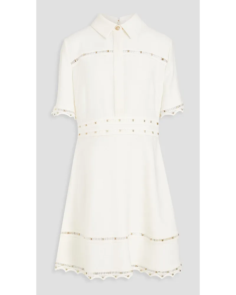 Elie Saab Studded crepe shirt dress - White White