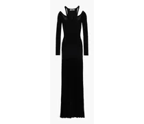 Pointelle-knit maxi dress - Black