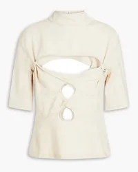 Jacquemus Palmi twist-front cutout stretch-wool top - White White