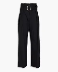 IRO Belted pleated twill wide-leg pants - Black Black