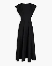 Philosophy Di Lorenzo Serafini Pleated grain de poudre midi dress - Black Black