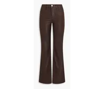 Le High Flare coated high-rise flared jeans - Brown
