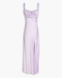 NICHOLAS Nina gathered silk-satin maxi dress - Purple Purple