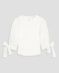 Cinq à Sept Carlie organza-jacquard and stretch-cotton jersey top - White White