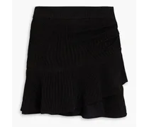 Uzini layered ruched knitted mini skirt - Black