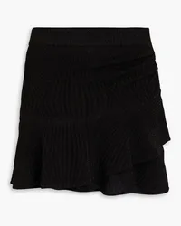 IRO Uzini layered ruched knitted mini skirt - Black Black