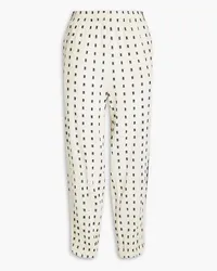 Tory Burch Fil coupé cotton-gauze tapered pants - White White