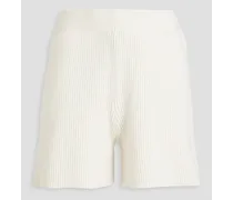 Ribbed silk-blend shorts - White