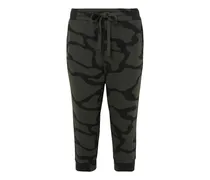 Cropped cotton-blend camouflage-jacquard track pants - Green