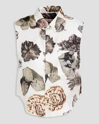 Marni Floral-print silk-twill shirt - White White