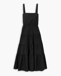 Jason Wu Ruffled tiered cotton-blend midi dress - Black Black