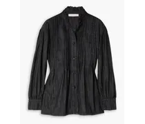 Pintucked denim blouse - Gray
