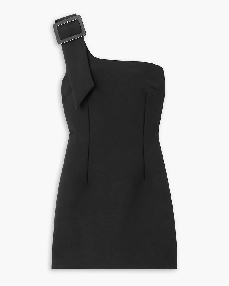 Christopher Kane The Engaged One one-shoulder buckle-embellished stretch-crepe mini dress - Black Black