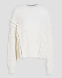 IRO Pointelle-knit linen-blend sweater - White White