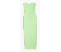 Ansley strapless satin-crepe midi dress - Green