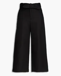 Vince Cotton and linen-blend chambray culottes - Black Black