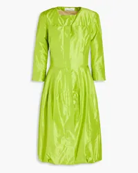 Oscar de la Renta Gathered silk-taffeta dress - Green Green