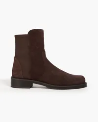 Stuart Weitzman Microstretch and suede ankle boots - Brown Brown