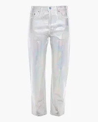 Acne Studios Iridescent coated high-rise straight-leg jeans - Metallic Metallic