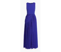 Draped chiffon gown - Blue