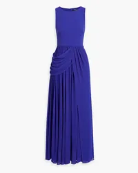 Badgley Mischka Draped chiffon gown - Blue Blue