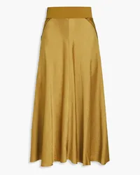 Vince Satin-crepe midi skirt - Yellow Yellow