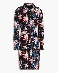 Diane von Furstenberg Prita floral-print crepe de chine shirt dress - Pink Pink