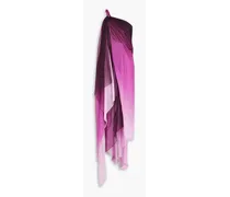 One-shoulder dégradé silk-chiffon gown - Purple