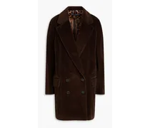 Cotton-blend corduroy coat - Brown