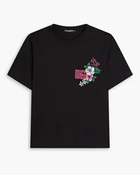 Dolce & Gabbana Printed cotton-jersey T-shirt - Black Black