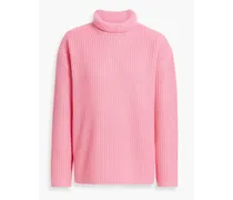 Alice Olivia - Norma ribbed wool-blend turtleneck sweater - Pink