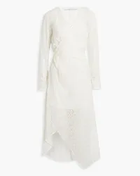 IRO Lexa wrap-effect devoré silk-chiffon midi dress - White White