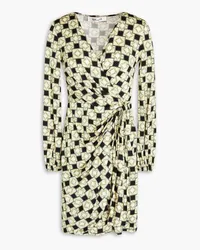 Diane von Furstenberg Toronto wrap-effect printed jersey mini dress - Green Green