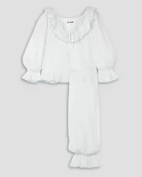 RIXO Bobbie polka-dot cotton-voile pajama set - White White