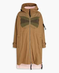 RED Valentino Appliquéd cotton-twill hooded parka - Brown Brown