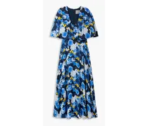 Floral-print georgette maxi dress - Blue